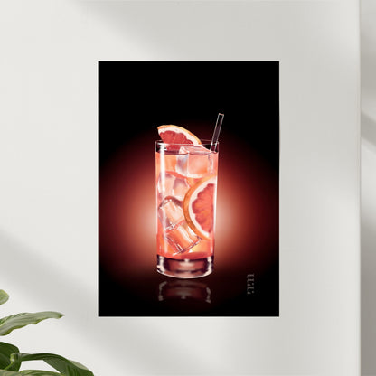 Grapefruit-Limonaden-Drink – moderner Kunstdruck