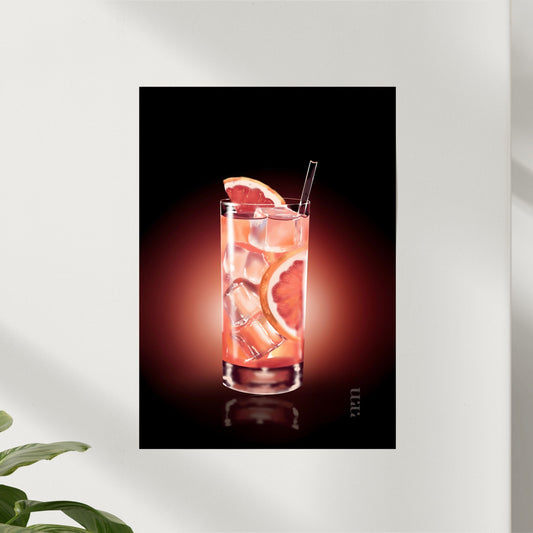 Grapefruit-Limonaden-Drink – moderner Kunstdruck
